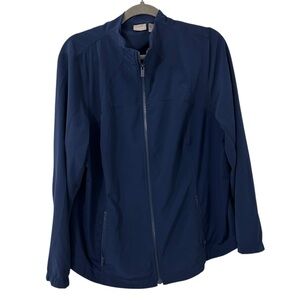 Navy Blue Chicos Zip Up Jacket Coat Windbreaker Style Women’s Size XL 16/18 Fit!